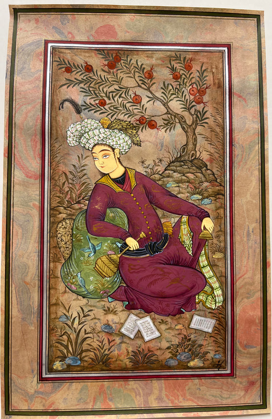 Poet drinking wine